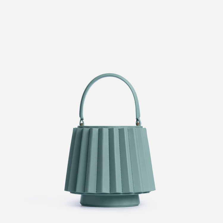 Small bucket bag in pleated nappa leather | GIORGIO ARMANI Woman